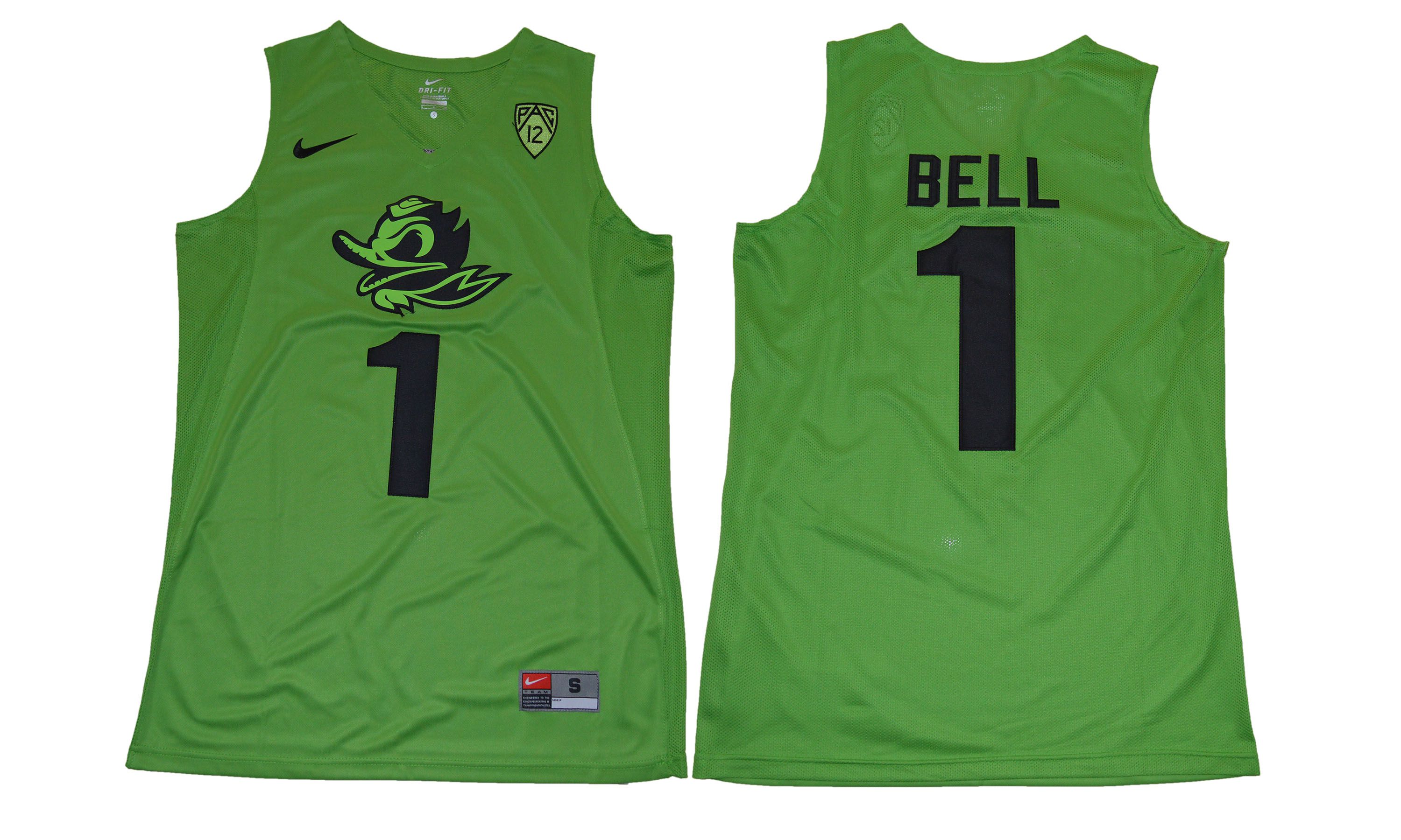 Men Oregon Ducks 1 Bell Green NCAA Jerseys